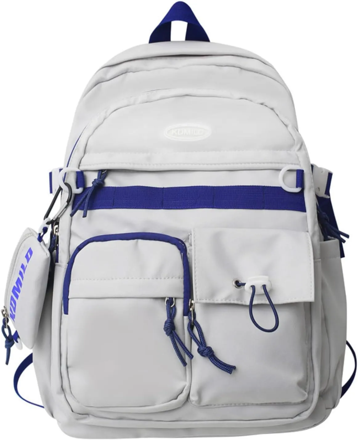 2025 Preppy Backpack with Coin Purse Y2k Japanese Harajuku Backpack Aesthetic Cool College Daypack Fit 15.6" Laptop (Grey,One Size)