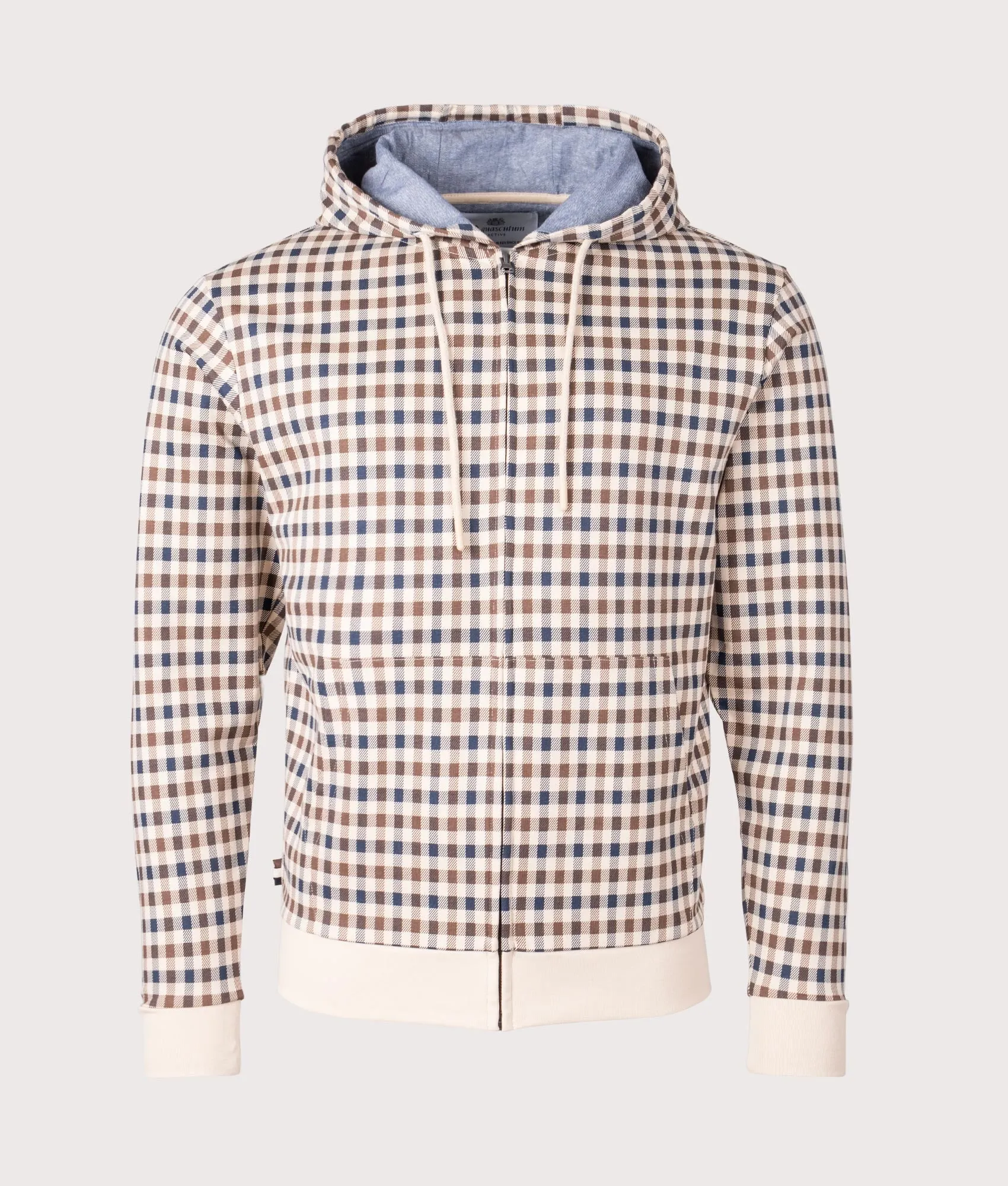 Active Club Check Zip Through Hoodie