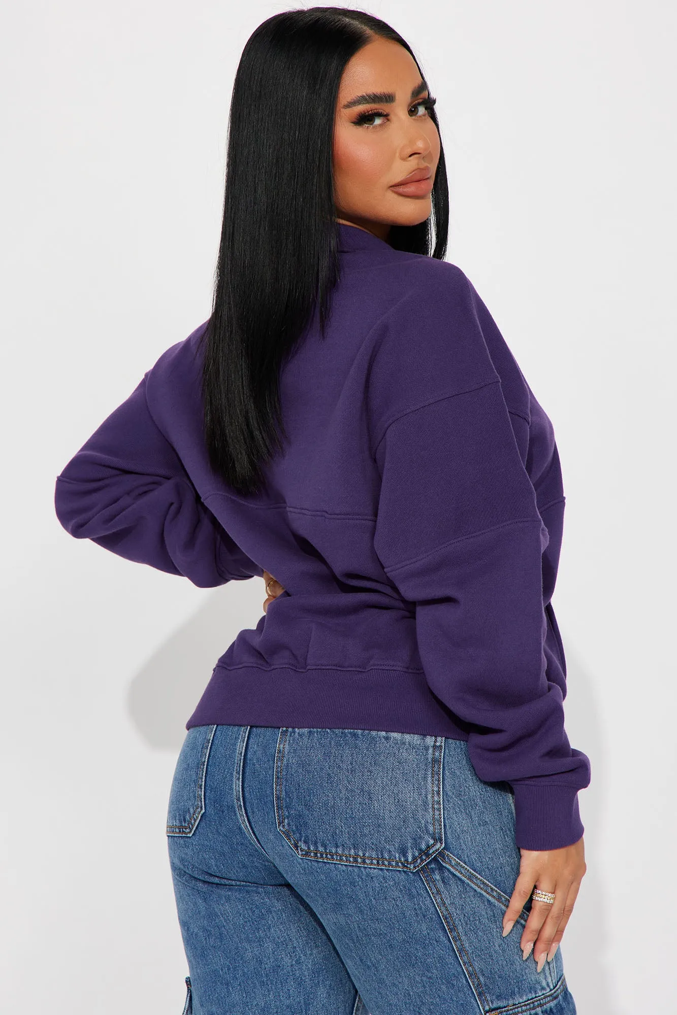 Amelia Half Zip Pull Over - Purple