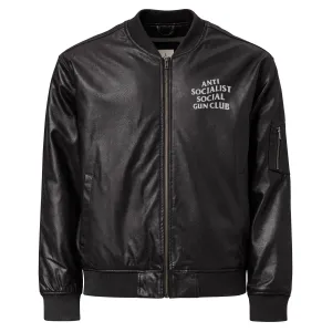 Anti Socialist Social Gun Club Faux Leather Bomber Jacket