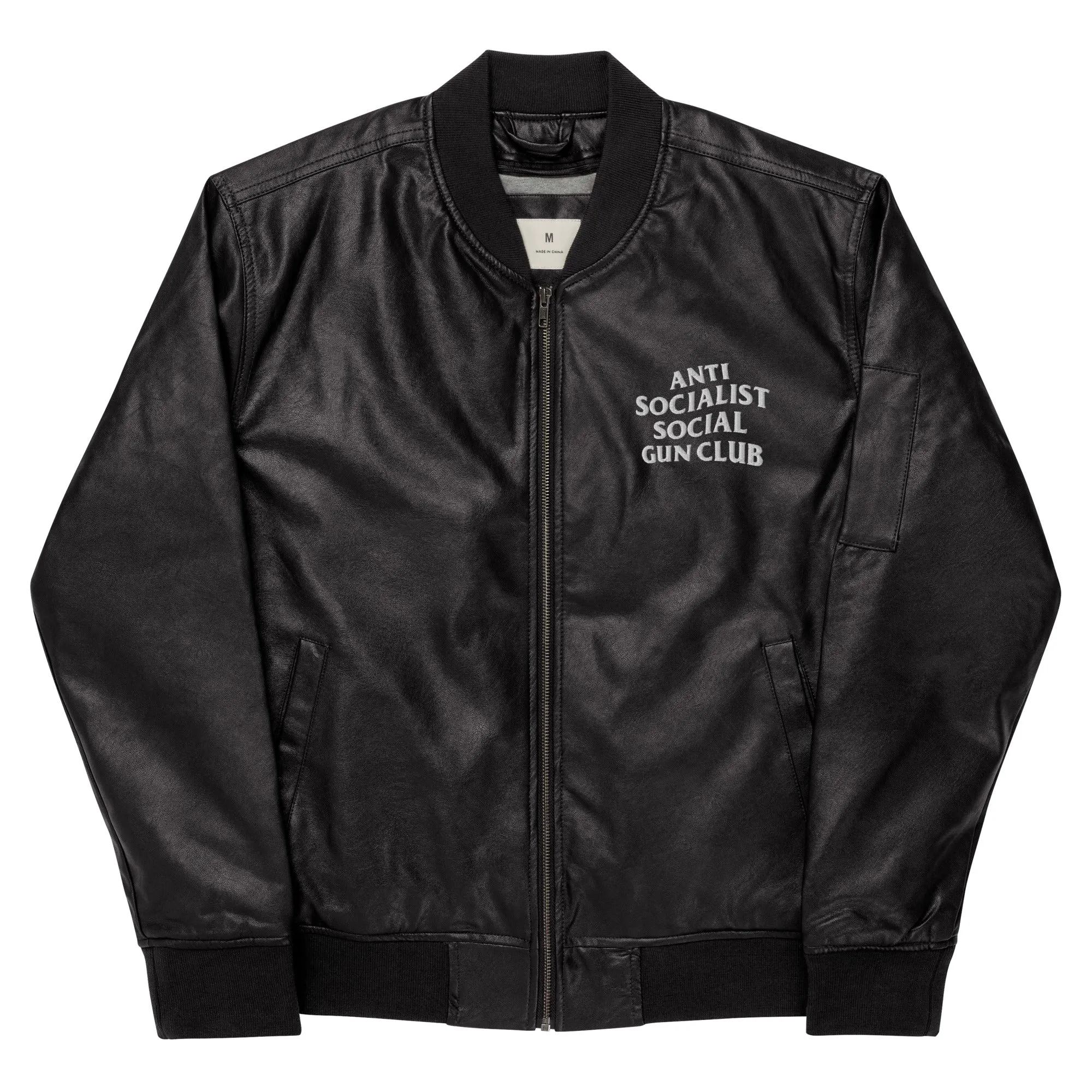 Anti Socialist Social Gun Club Faux Leather Bomber Jacket