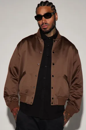 Ashton Essential Bomber Jacket - Brown