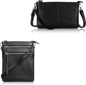 befen Black Small Wristlet Crossbody Clutch Purse   Small Leather Crossbody Purse for Women