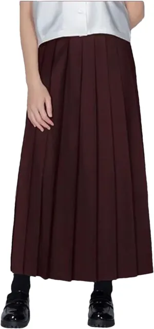 Bollrllr 2024 Women's Pleated Casual Skirt Spring Fashion Stretch Midi Skirt Brown L#90CM