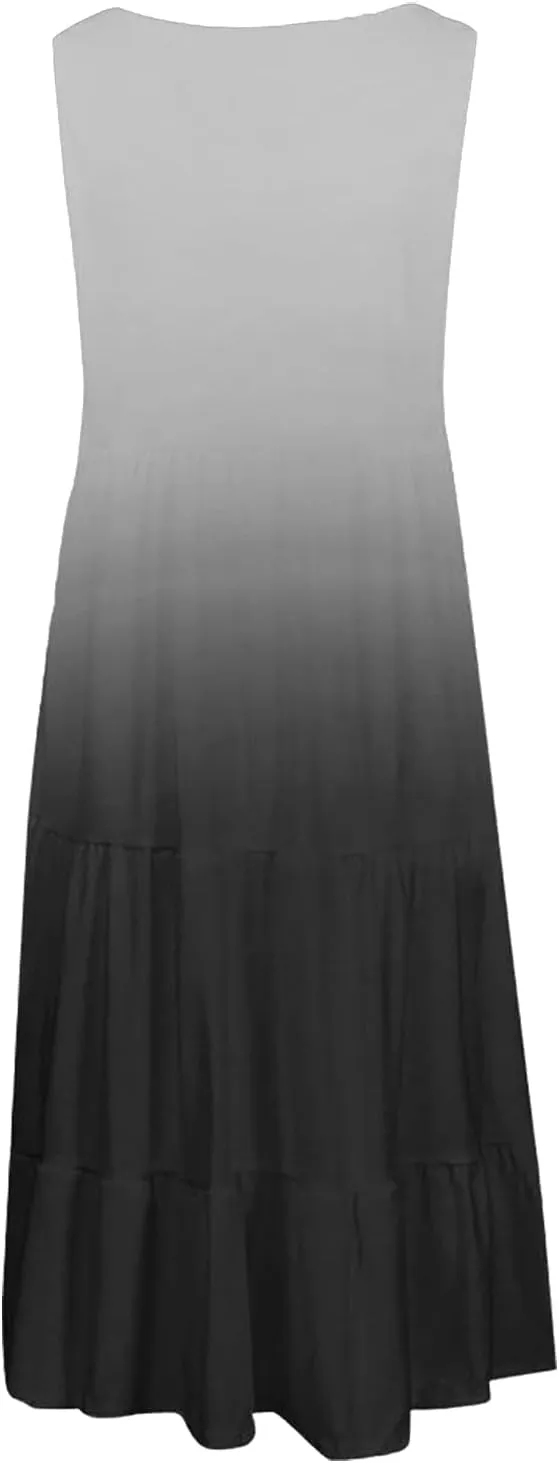 BOXIACEY Cute Sundresses for Women Summer 2024 Flowy Pleated Tank Dress Boho Cover Up Beach Dresses Trendy Mini Sun Dress