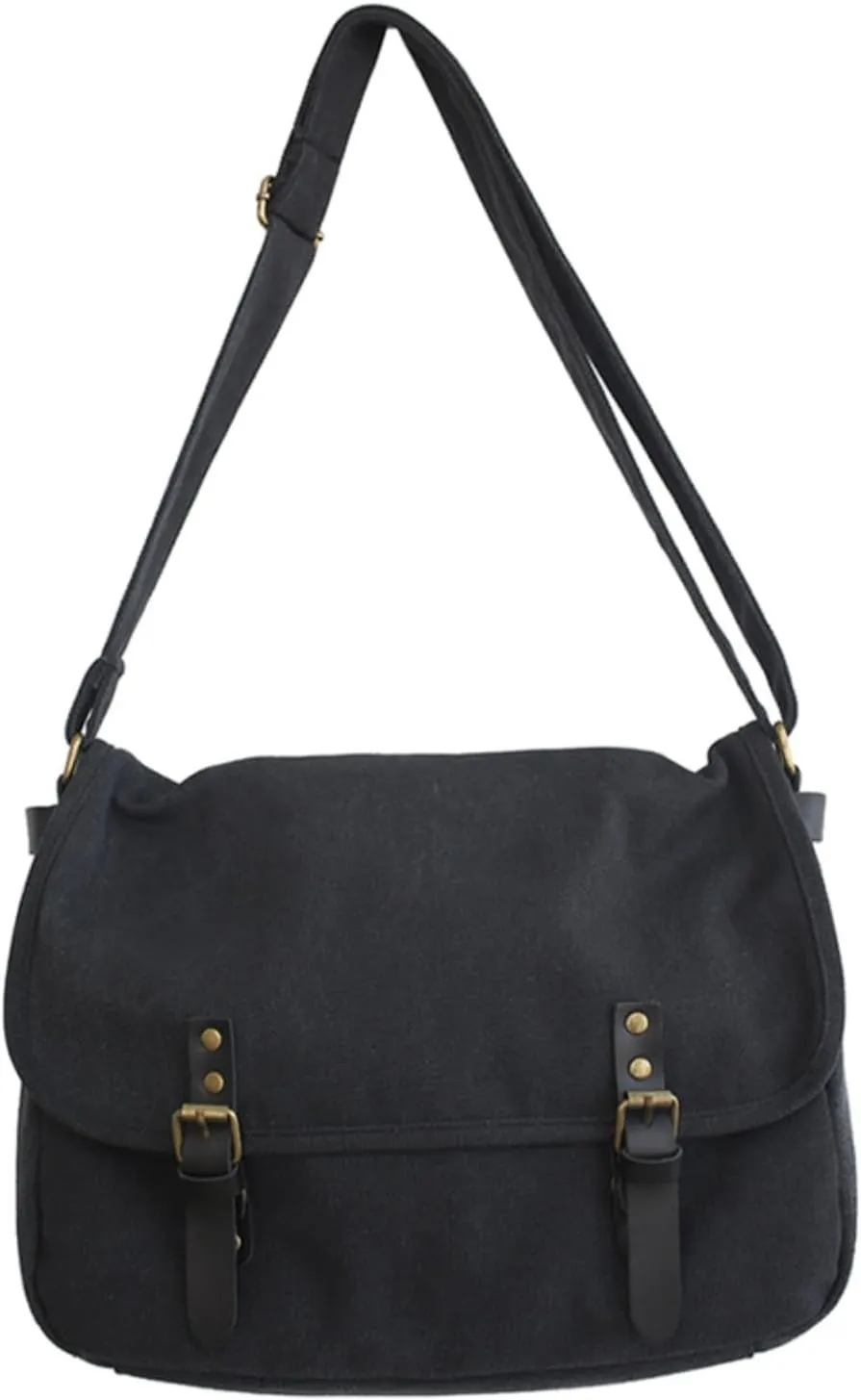 Canvas Messenger Bag for Men Women Y2k Vintage Crossbody Travel Satchel Shoulder Bag Hobo Grunge Hippie Laptop Bag
