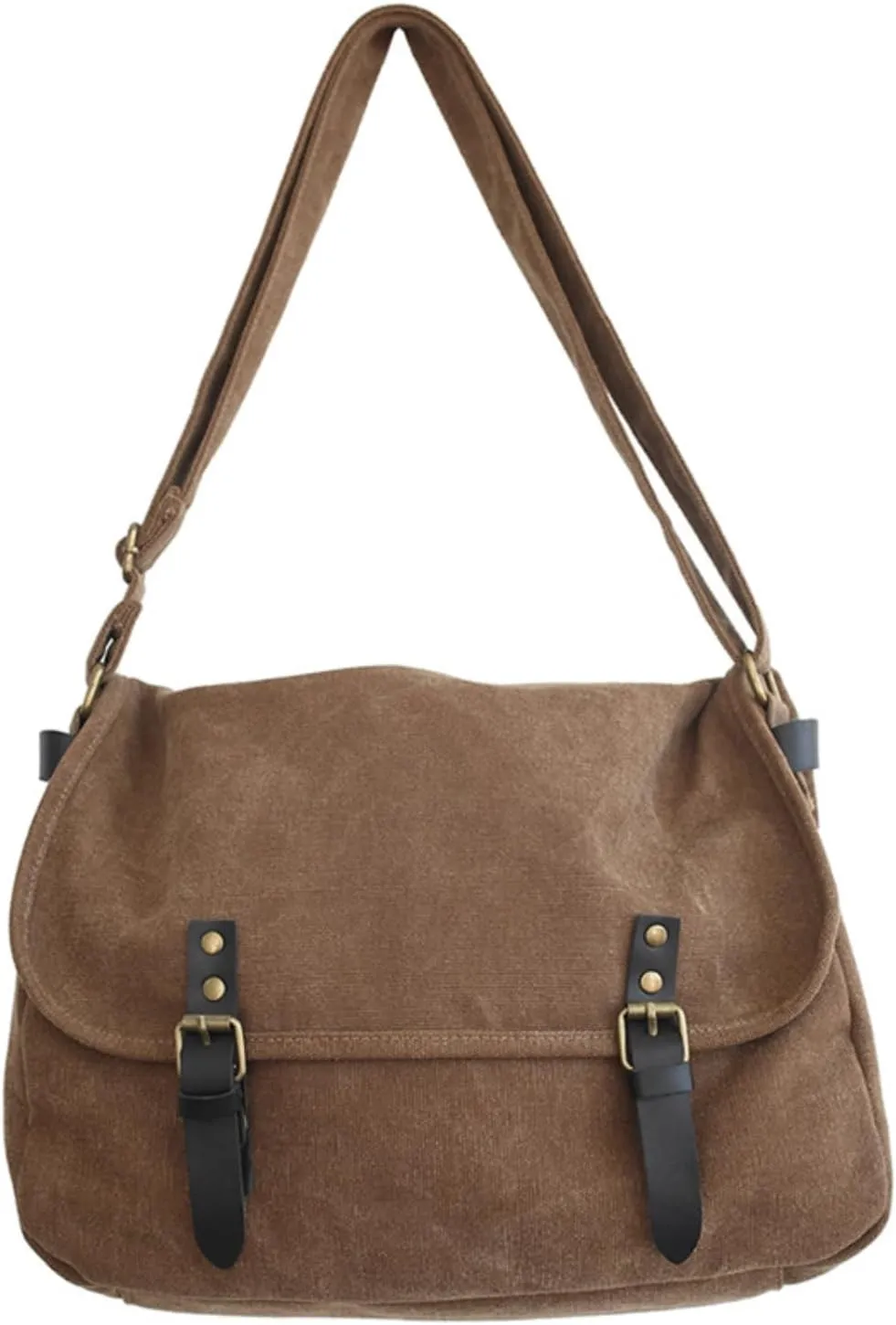Canvas Messenger Bag for Men Women Y2k Vintage Crossbody Travel Satchel Shoulder Bag Hobo Grunge Hippie Laptop Bag