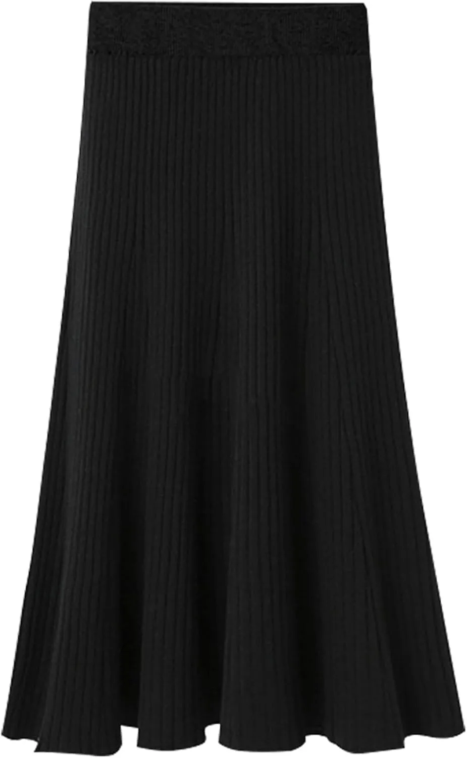 CHARTOU Women Knit Midi Skirt Ribbed Knitted Skirt High Waisted Trendy Sweater Skirt Bodycon Pencil Skirt