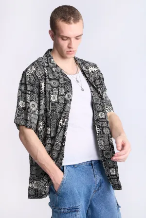 Chemise imprimée tribale Arsenic homme