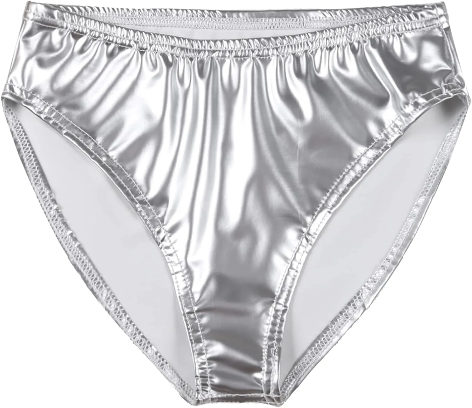 CHICTRY Mens Faux Leather Full Cover Underwear Bulge Pouch Wet Look Night Club Party Briefs