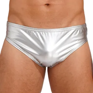 CHICTRY Mens Faux Leather Full Cover Underwear Bulge Pouch Wet Look Night Club Party Briefs
