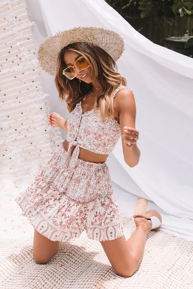 Continental Coast Crop Top White