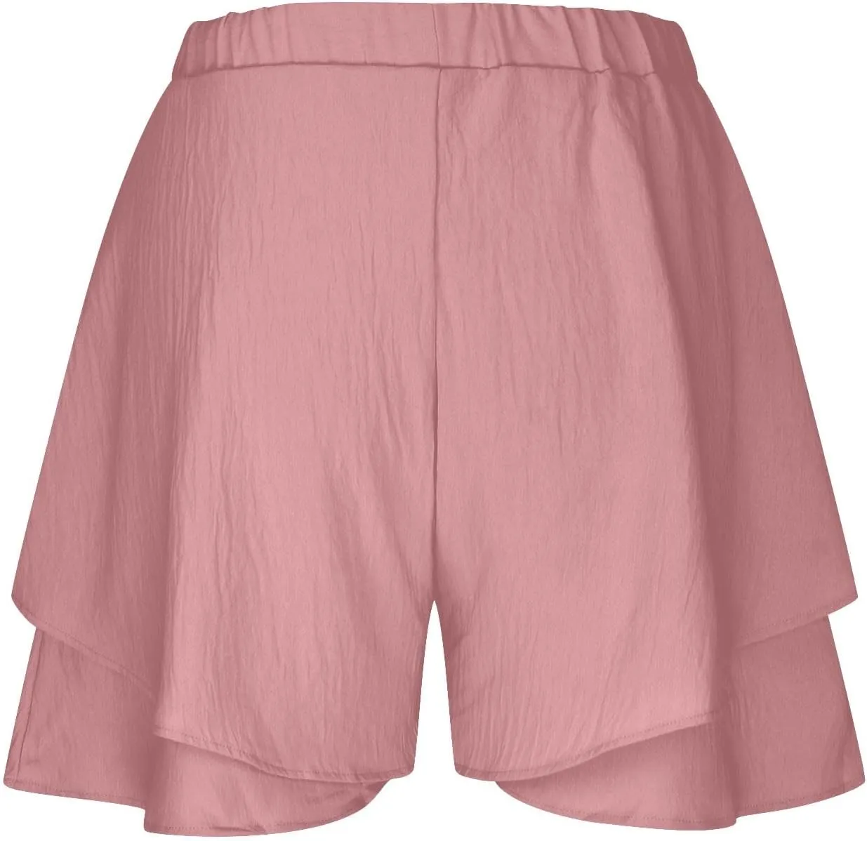 DDAPJ pyju Womens Summer Casual Shorts Double Ruffle Golf Skirts Elastic High Waist Wide Leg Flowy Shorts Beach Skorts