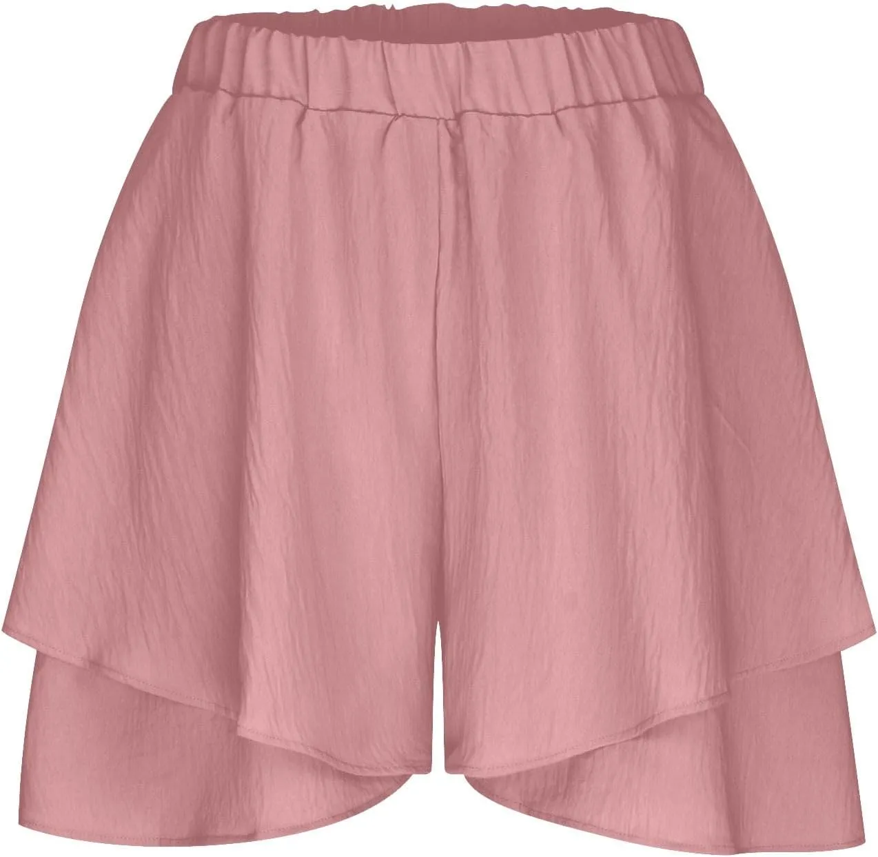 DDAPJ pyju Womens Summer Casual Shorts Double Ruffle Golf Skirts Elastic High Waist Wide Leg Flowy Shorts Beach Skorts