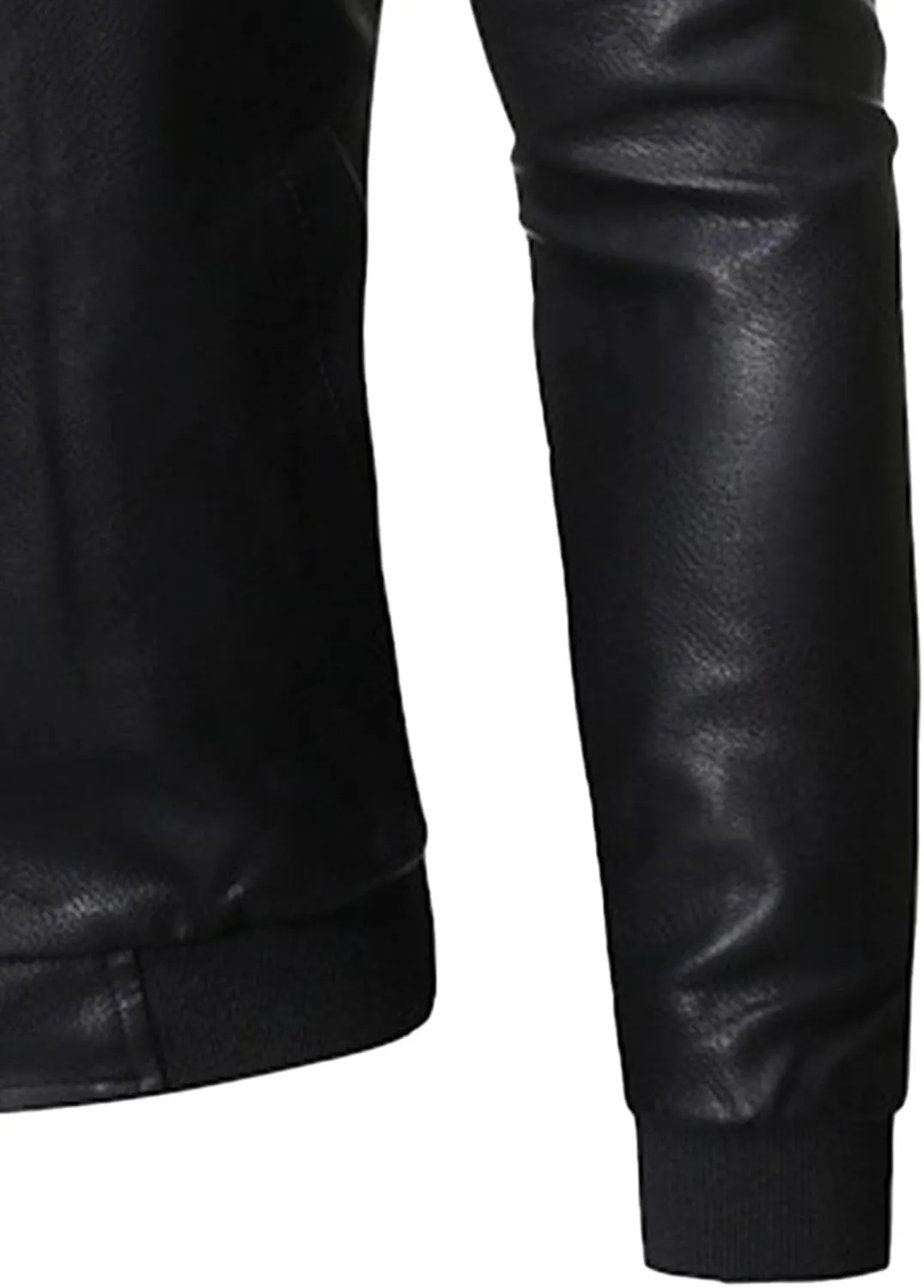 DGHM-JLMY Men's Motorcycle Leather Jacket With Double Zippers Classic Biker PU Jacket Vintage Stand Collar Rider Jacket Coat