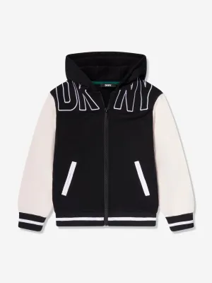 DKNY Boys Logo Zip Up Top in Black