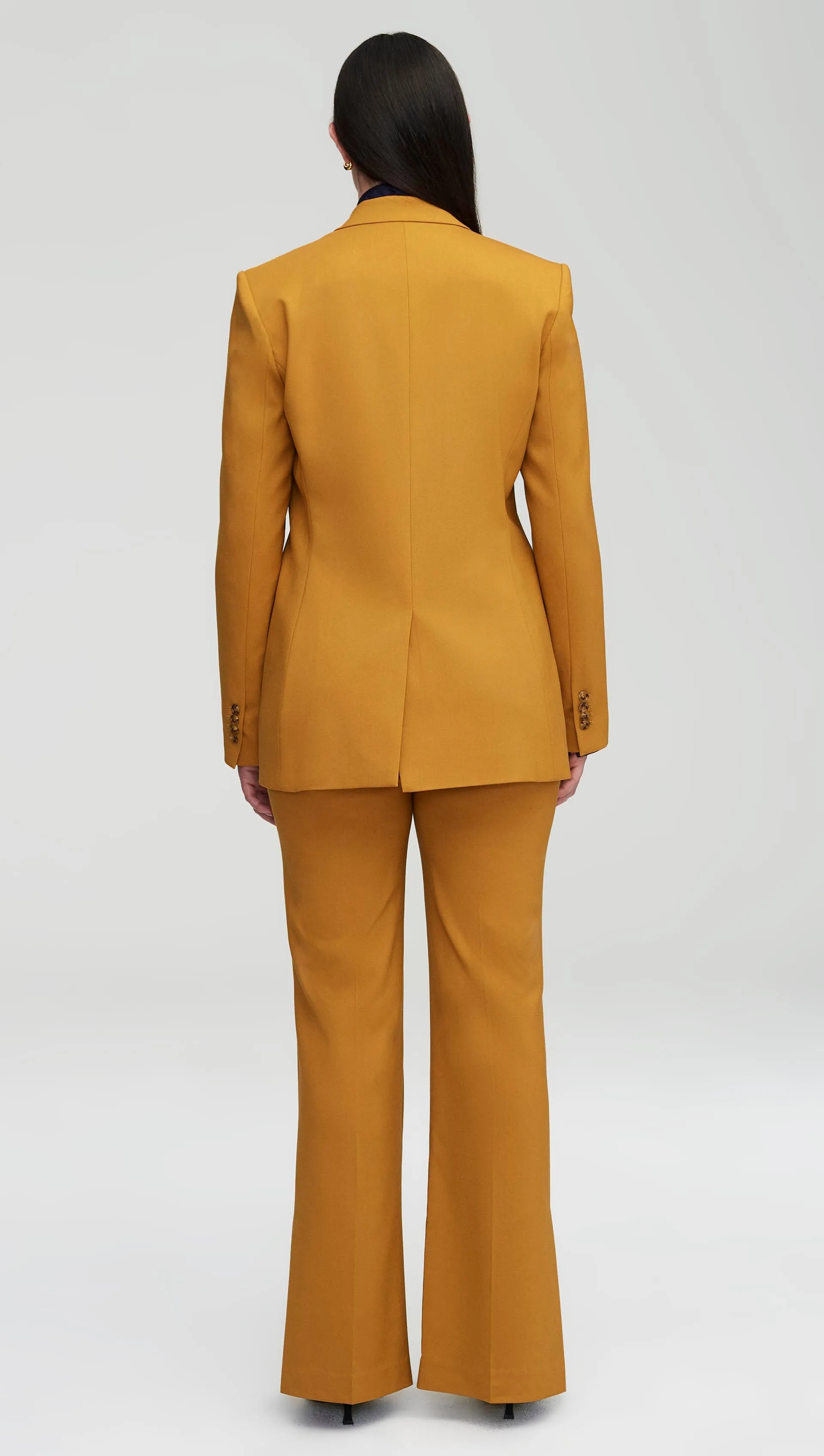Double-Breasted Blazer in Seasonless Wool | Mustard