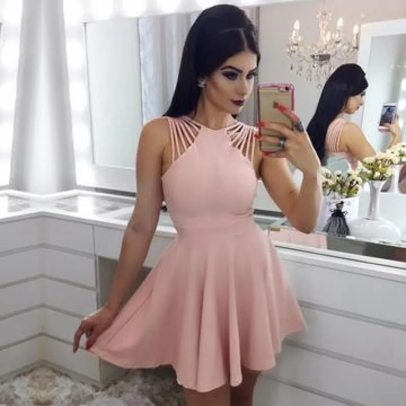 Elegant A Line Satin Mini Homecoming Cocktail Dresses Short Ruched Prom Dress