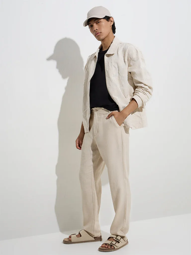 ETA Off-White Floral Relaxed-Fit Cotton Jacket