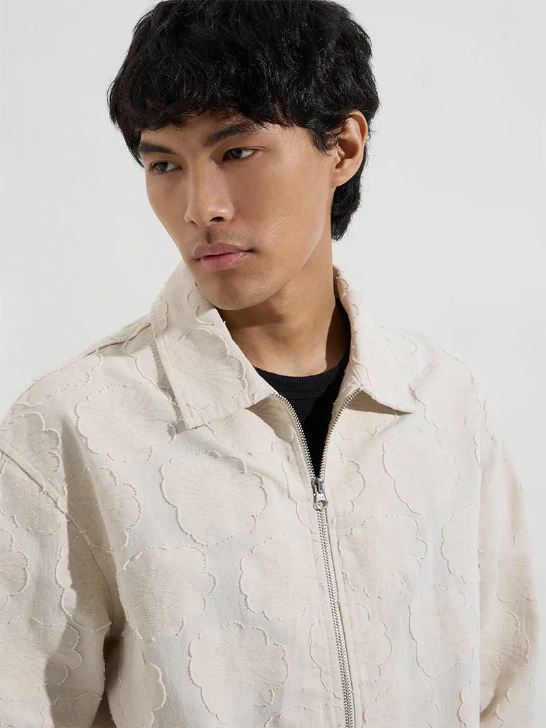 ETA Off-White Floral Relaxed-Fit Cotton Jacket