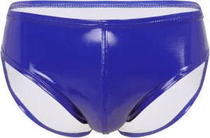 FEESHOW Men Bikini PU Leather Swim Briefs Sexy Swim Trunks Hombre Underwear Swimsuit Beachwear