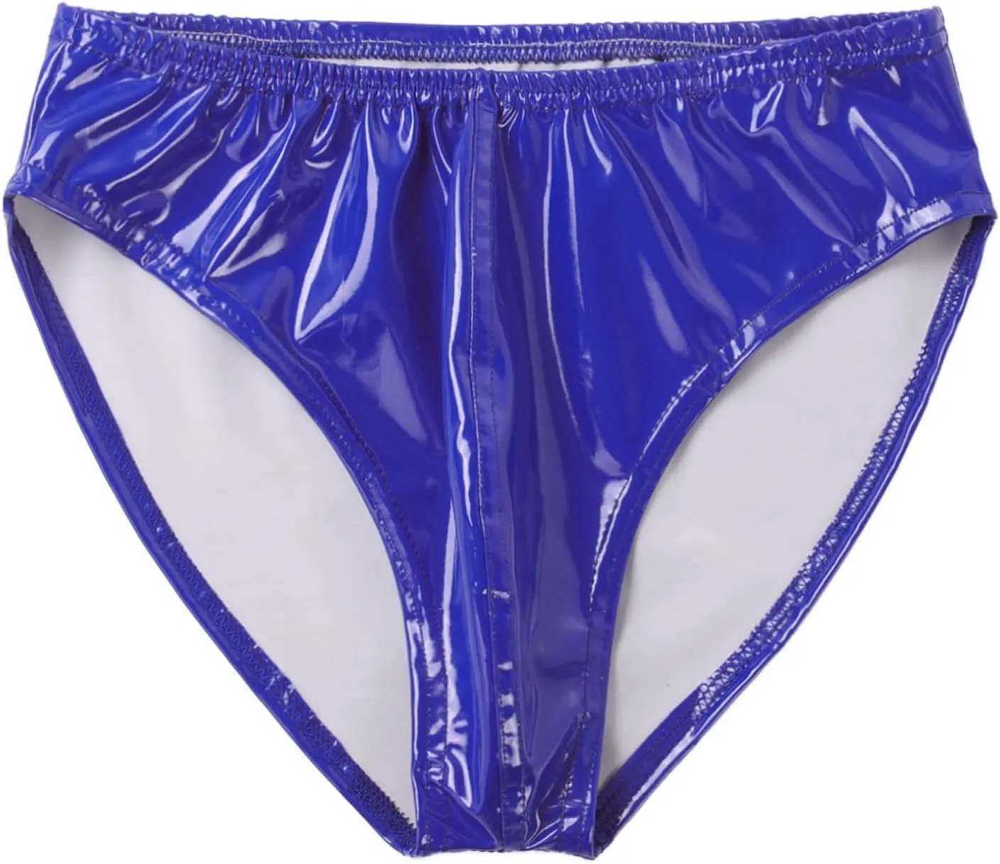 FEESHOW Men Bikini PU Leather Swim Briefs Sexy Swim Trunks Hombre Underwear Swimsuit Beachwear