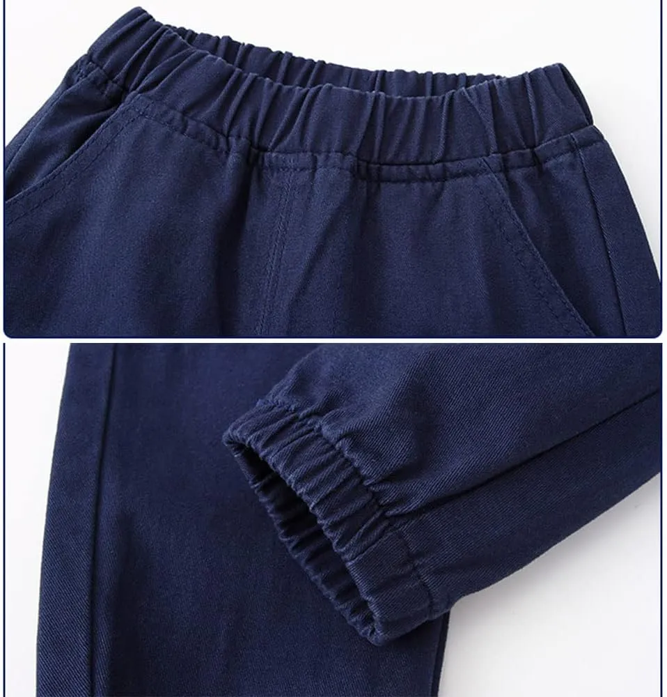 Feidoog Toddler Baby Boys 2/3 Pack Sweatpants Solid Cotton Elastic Waist Trousers Active Jogger Pants