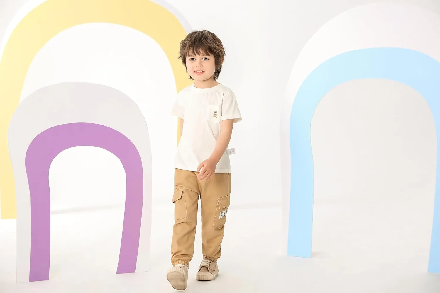 Feidoog Toddler Baby Boys 2/3 Pack Sweatpants Solid Cotton Elastic Waist Trousers Active Jogger Pants