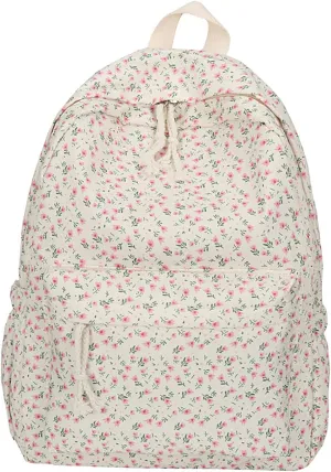 Floral Print Backpack for Women Trendy Cute Kawaii Laptop Backpack Coquette Aesthetic Backpack Casual Travel Daypack (Floral)