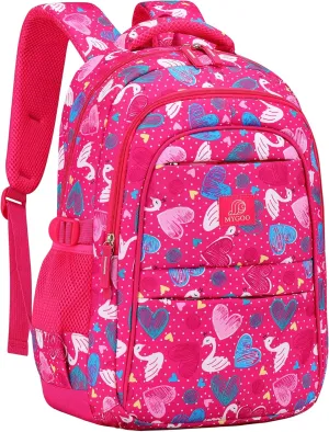 Girls Backpack - 17" Tall Educational Bag, Euclid Collection, Swan Pink, 24L Capacity for Elementary Students