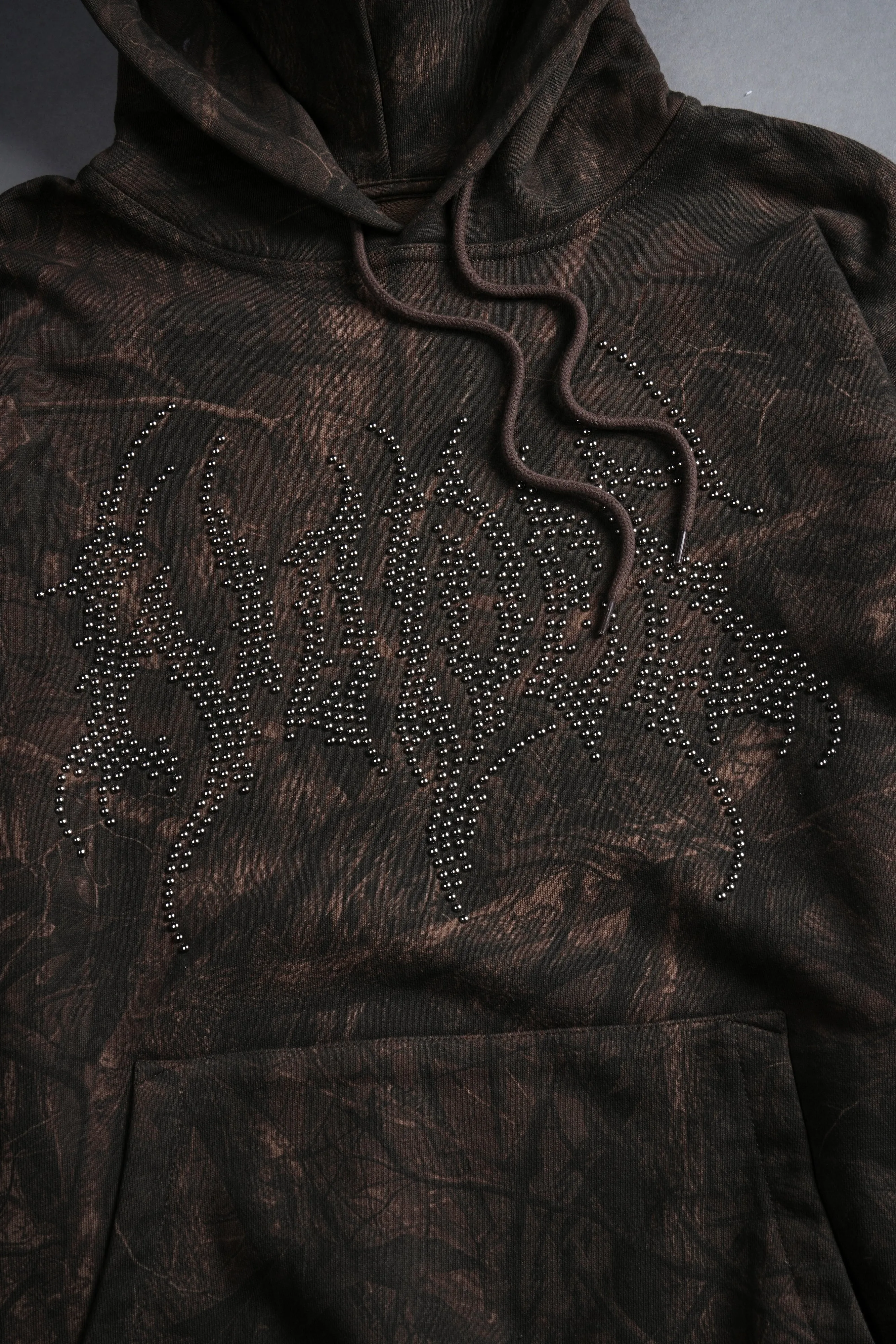 Hesh Stud "Grunge" Hoodie in Brown Driftwood Forest Camo