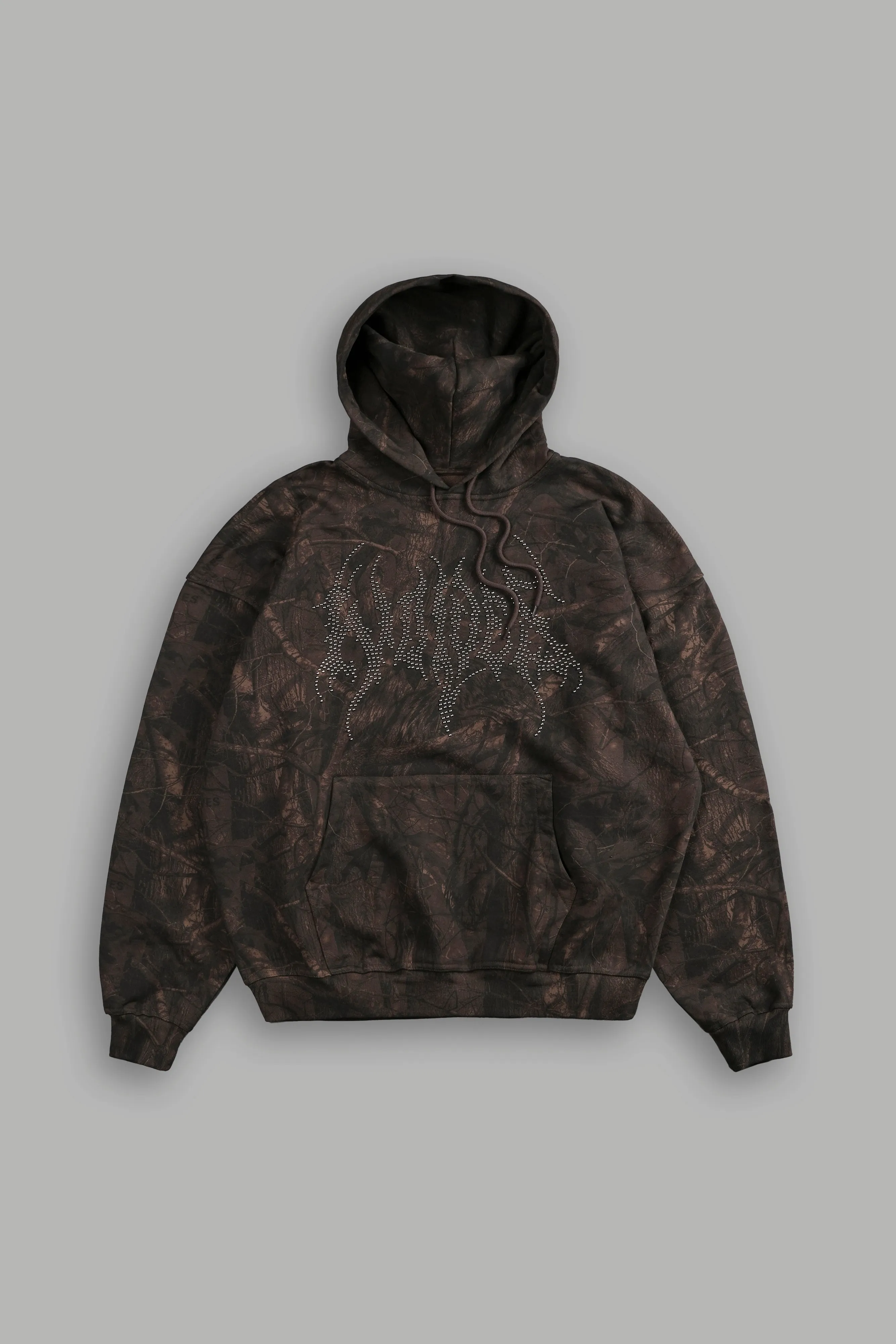 Hesh Stud "Grunge" Hoodie in Brown Driftwood Forest Camo