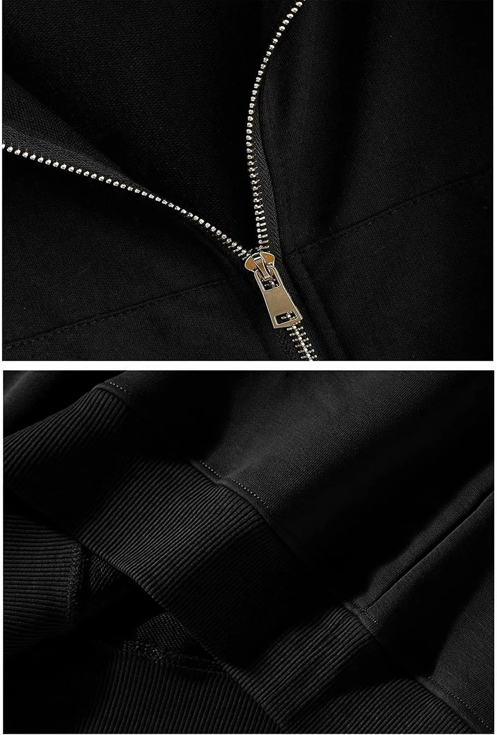 Hooever Womens Cute Workout Cropped Zip Up Drawstring Hoodie Sweatshirt Jacket
