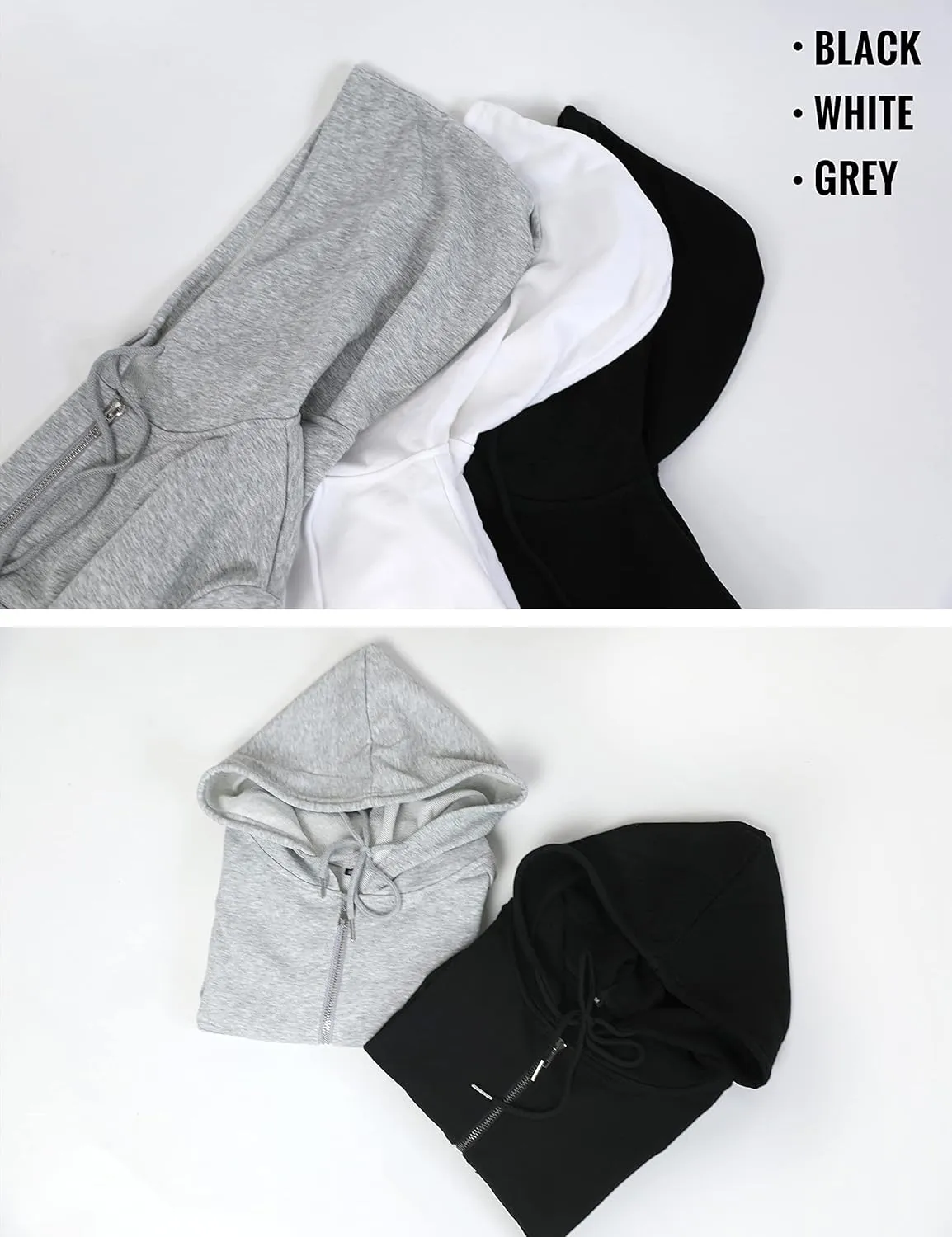 Hooever Womens Cute Workout Cropped Zip Up Drawstring Hoodie Sweatshirt Jacket