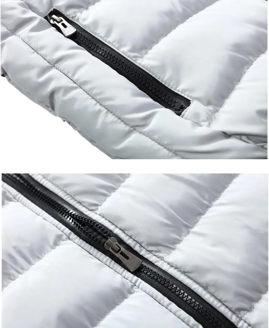 HOW'ON Men's Outdoor Casual Classic Quilted Vest Stand Collar Warm Puffer Vest Sleeveless Jacket Coat