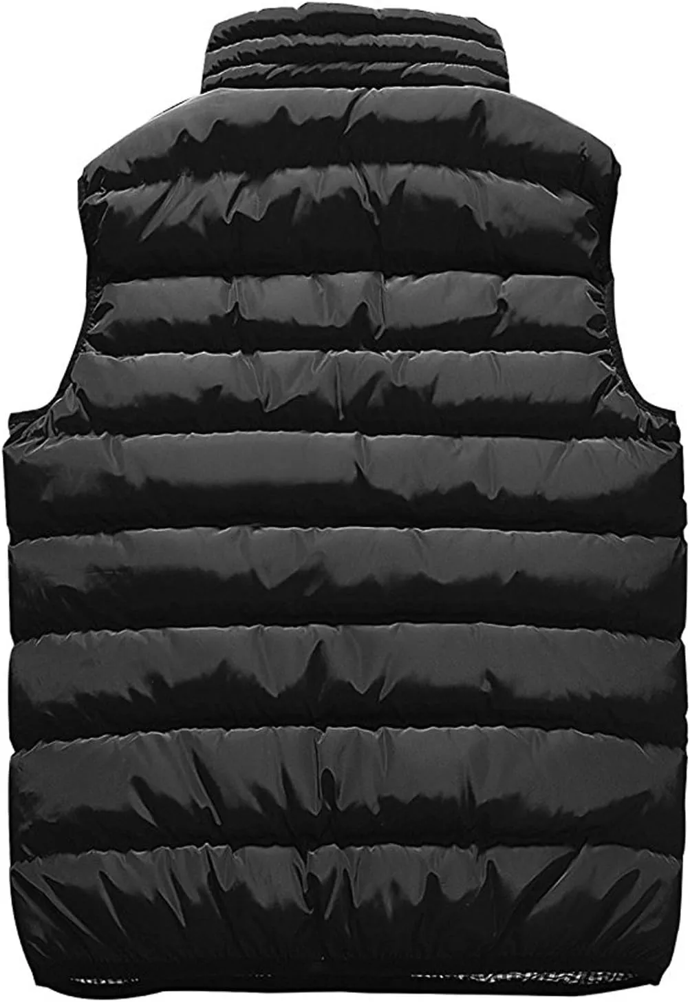 HOW'ON Men's Outdoor Casual Classic Quilted Vest Stand Collar Warm Puffer Vest Sleeveless Jacket Coat