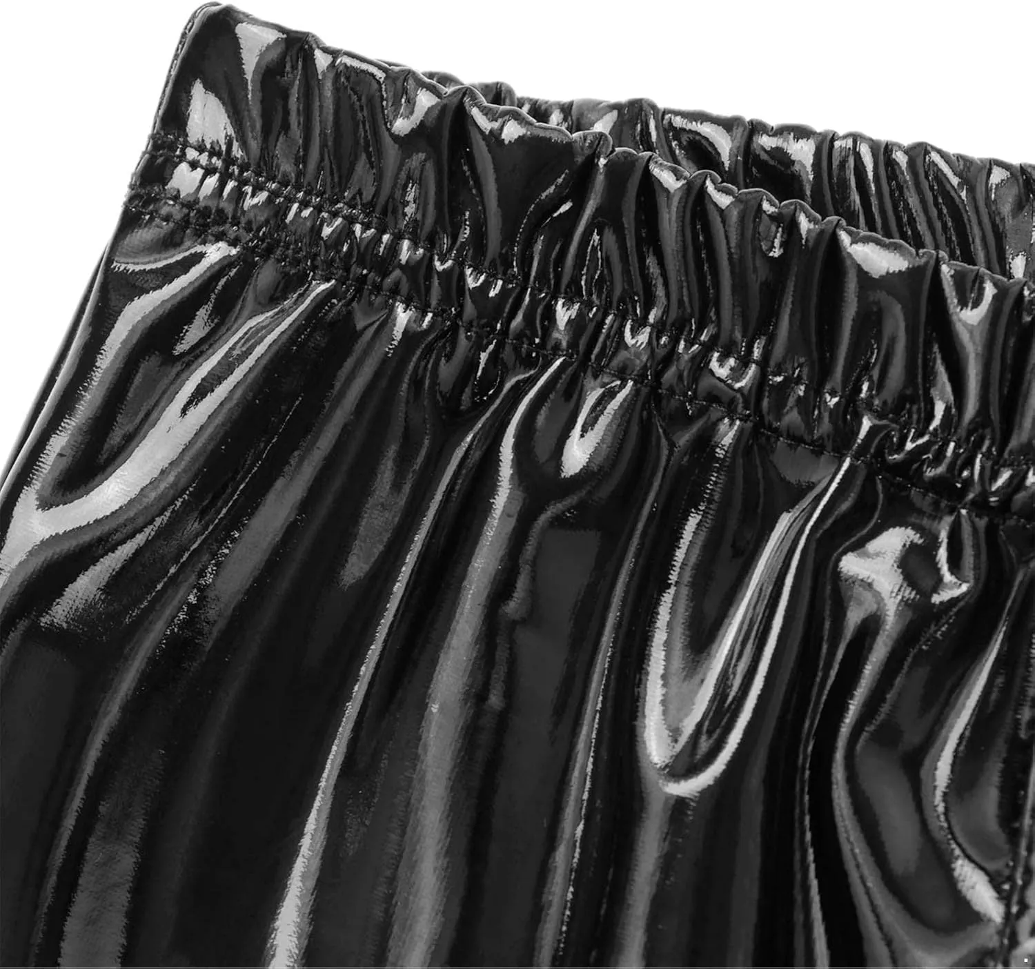 Hularka Men's Sexy Boxer Briefs Low Rise Hipster Trunks Hot Pants PVC Leather Wet Look Shorts