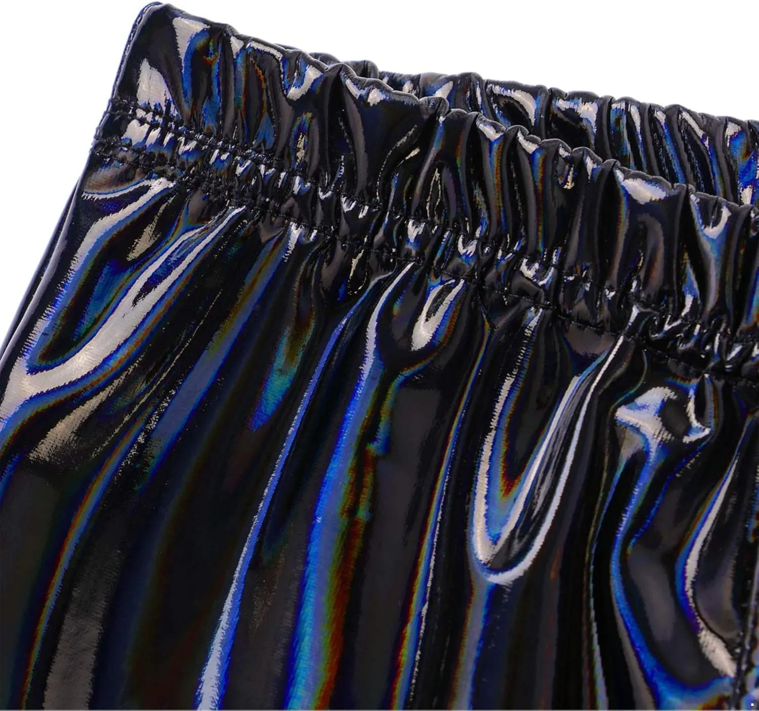 Hularka Men's Sexy Boxer Briefs Low Rise Hipster Trunks Hot Pants PVC Leather Wet Look Shorts