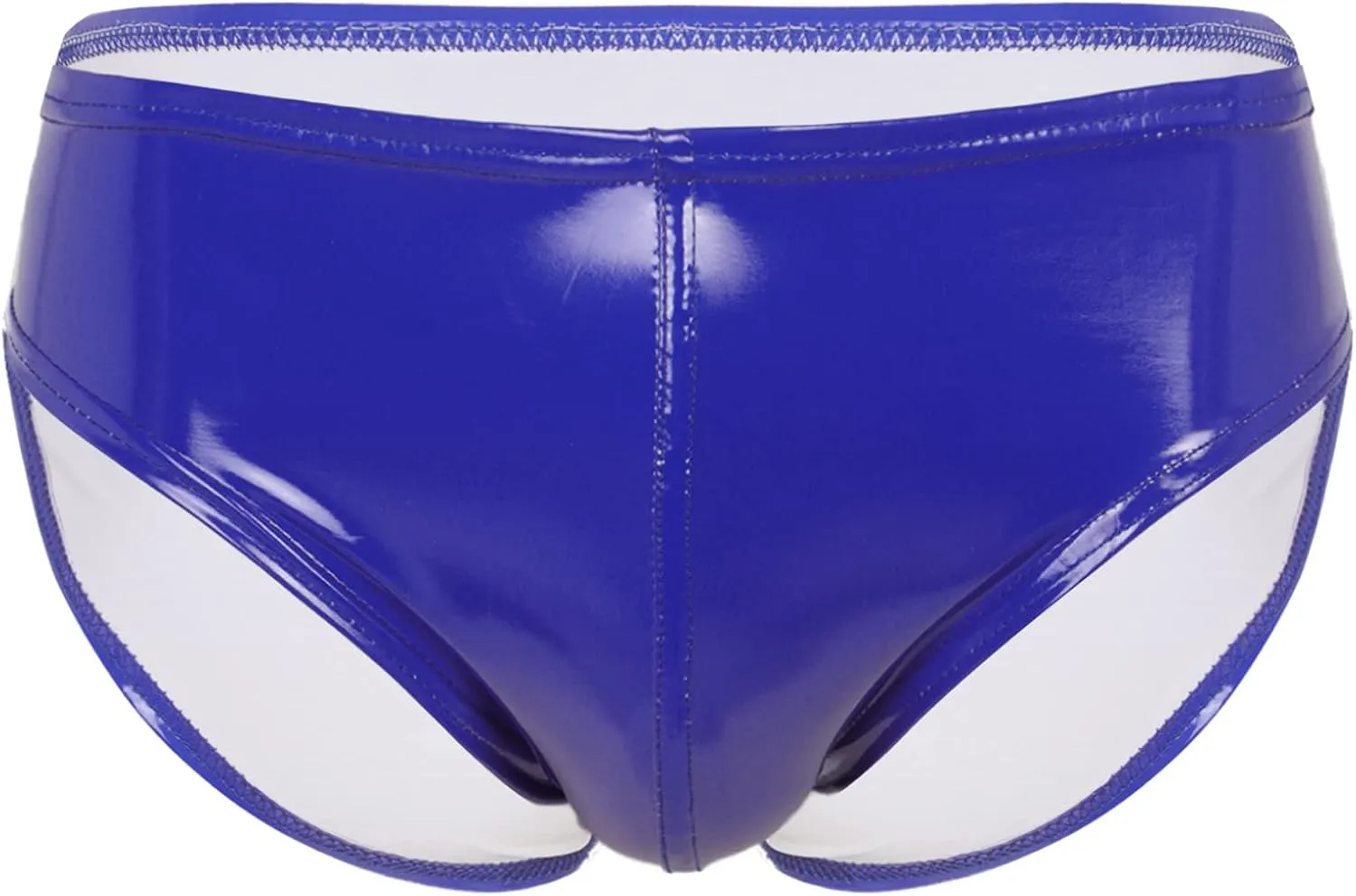 Hularka Men's Wet Look PVC Leather Briefs Underwear Bikini Underpants Swimsuit Swimwear