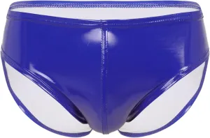 Hularka Men's Wet Look PVC Leather Briefs Underwear Bikini Underpants Swimsuit Swimwear
