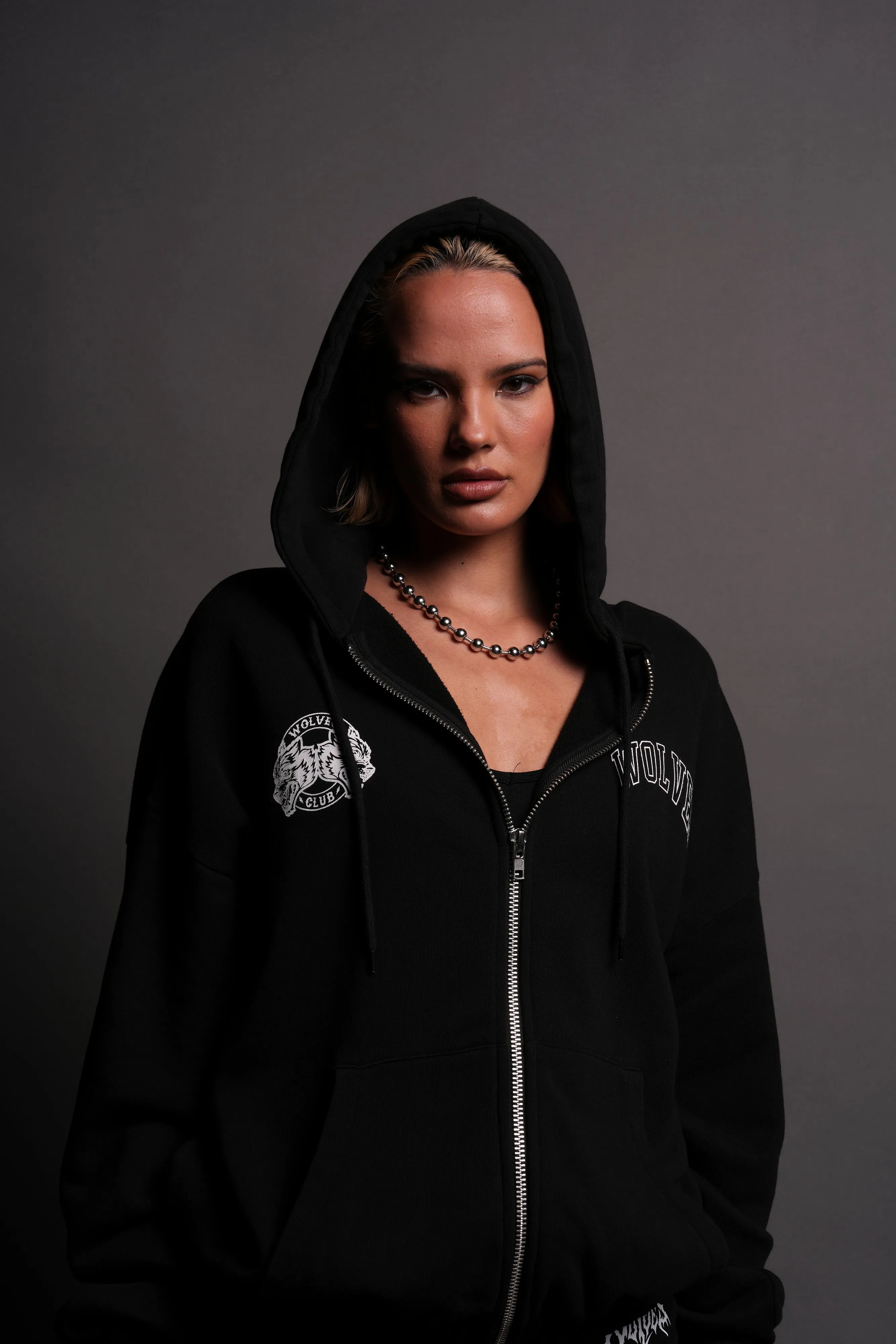 In Her Eyes "Chambers" Zip Hoodie in Black