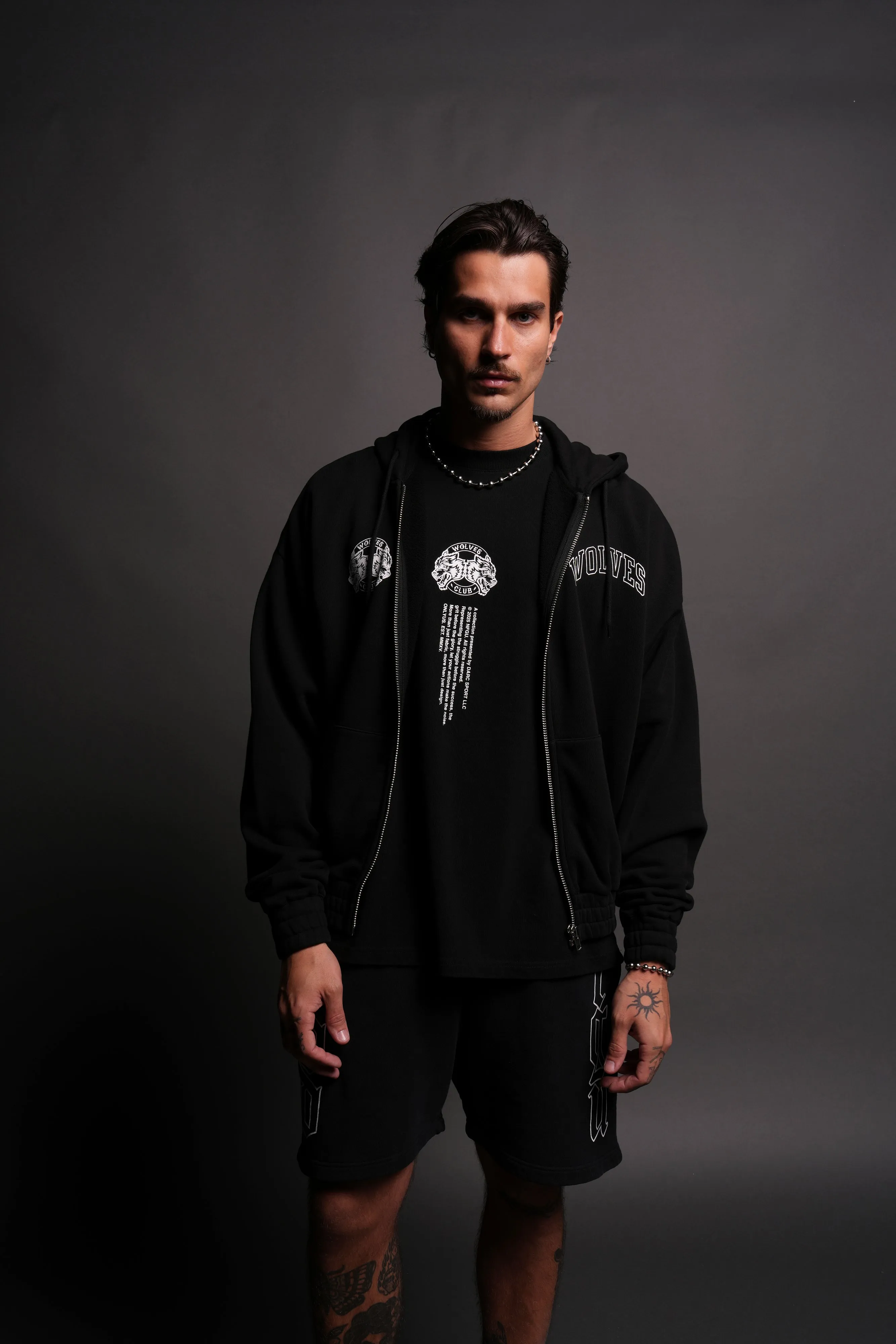 In Her Eyes "Chambers" Zip Hoodie in Black