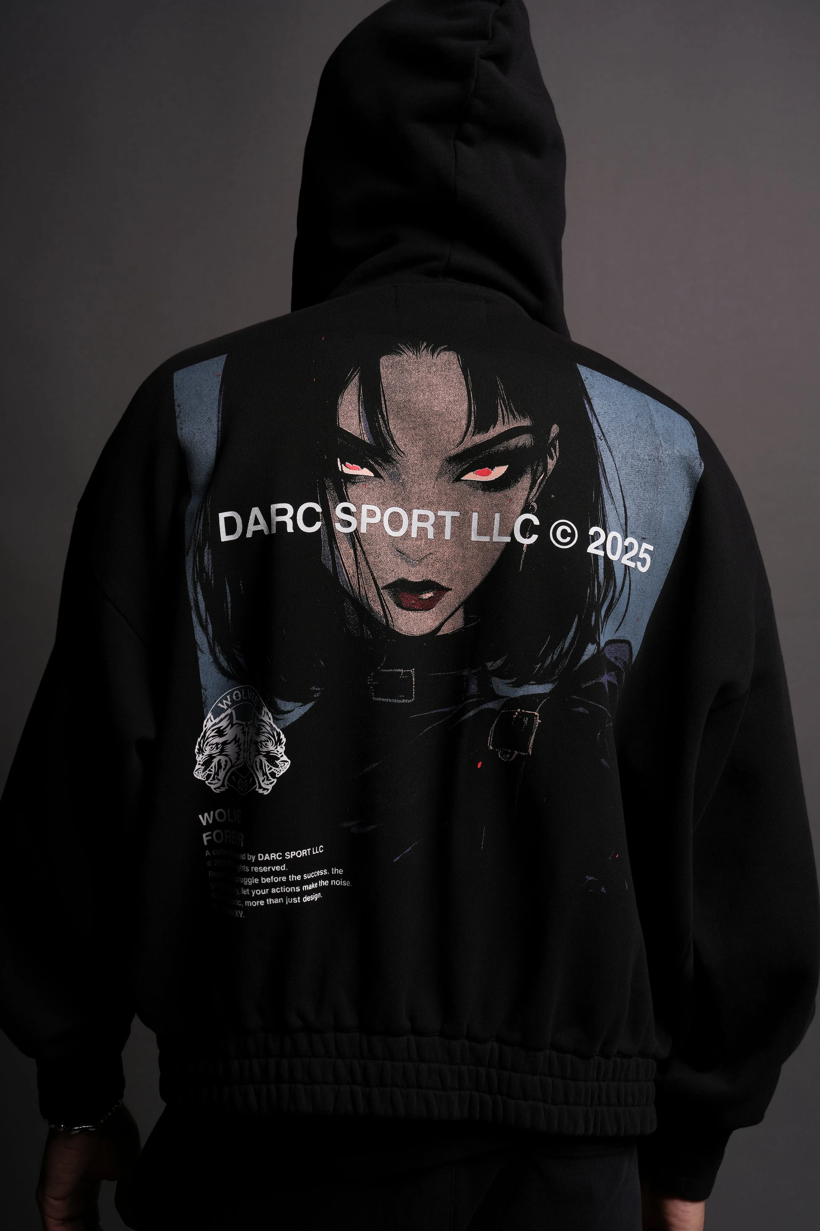 In Her Eyes "Chambers" Zip Hoodie in Black