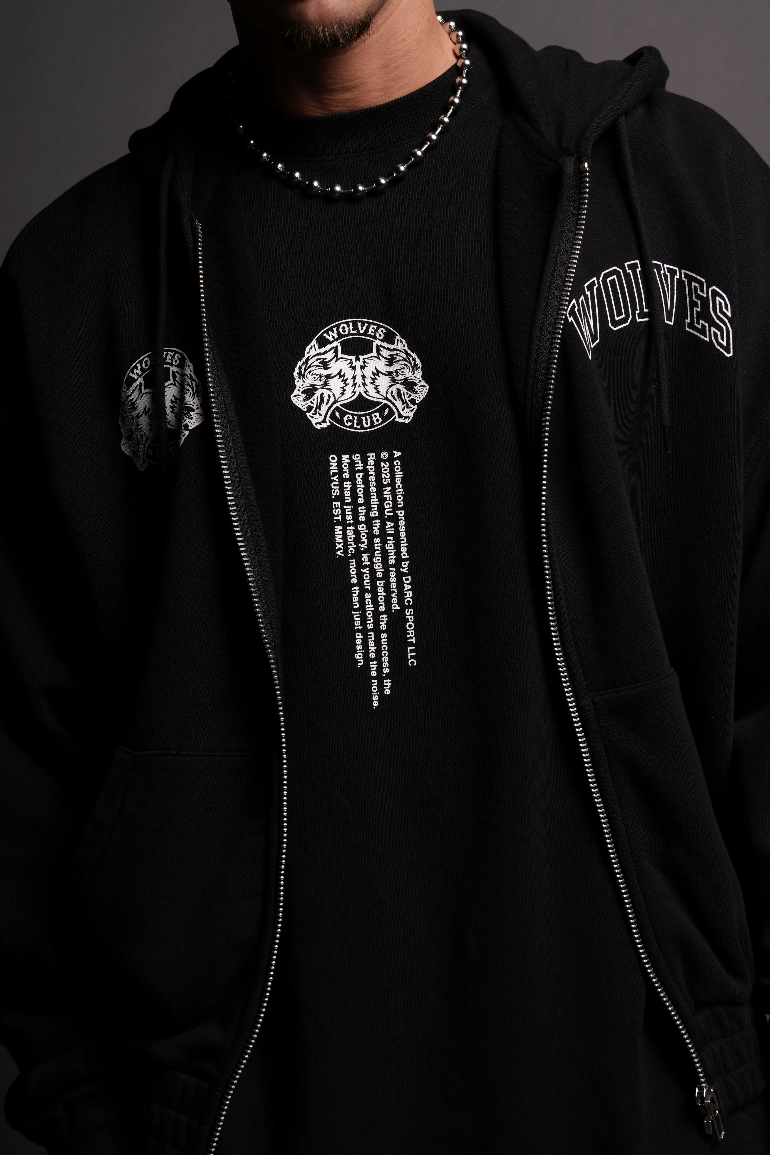 In Her Eyes "Chambers" Zip Hoodie in Black