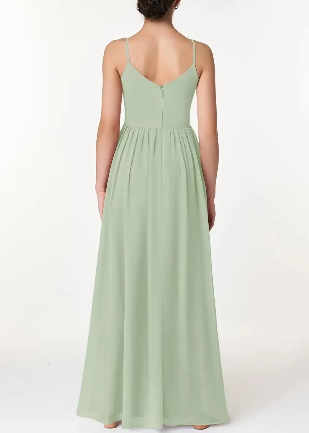 Junior Bridesmaid Dresses for Wedding Sleeveless Chiffon Flower Girl Dress A Line Formal Evening Party Gown