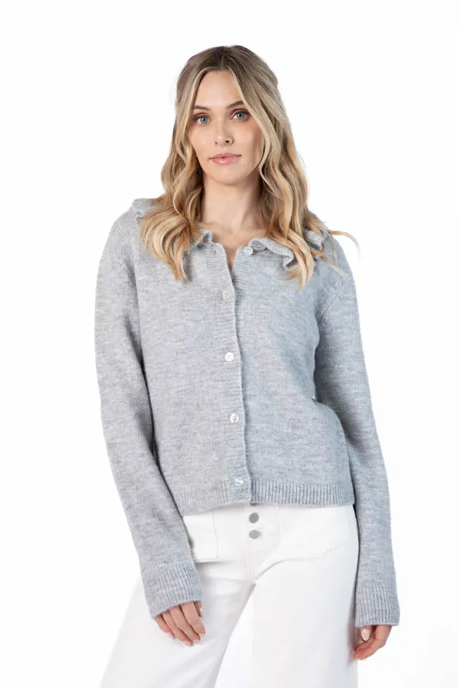 Just A Feeling Grey Collared Cardigan SALE