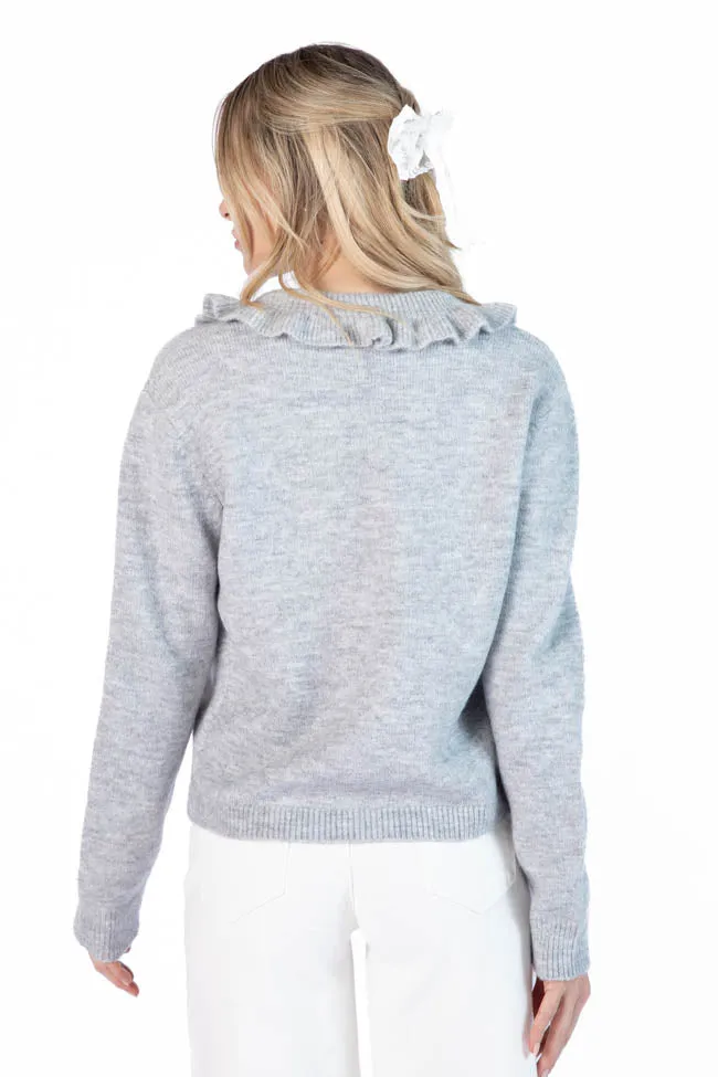 Just A Feeling Grey Collared Cardigan SALE