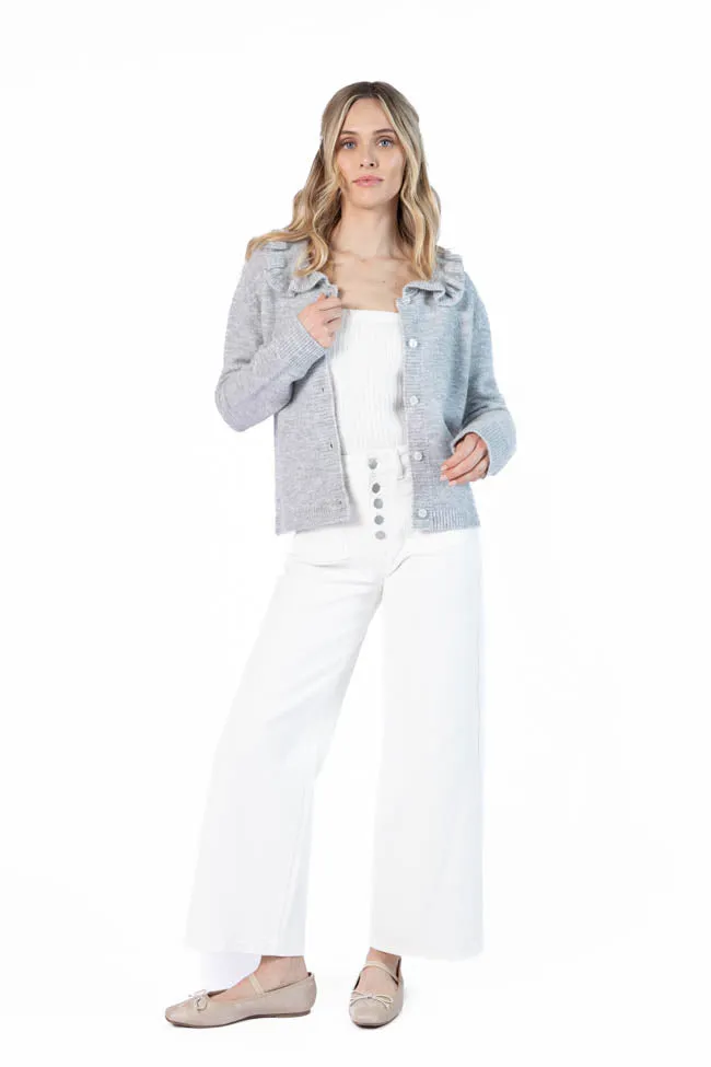 Just A Feeling Grey Collared Cardigan SALE