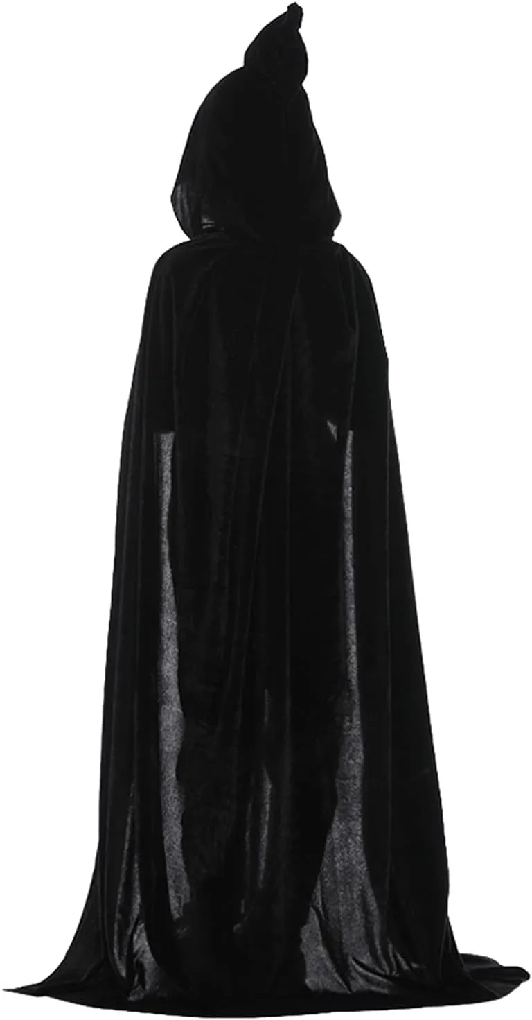 Kids Velvet Hooded Cloak Cape Unisex Halloween Cloak for Boys Girls Halloween Christmas Cosplay Robe Dress Up