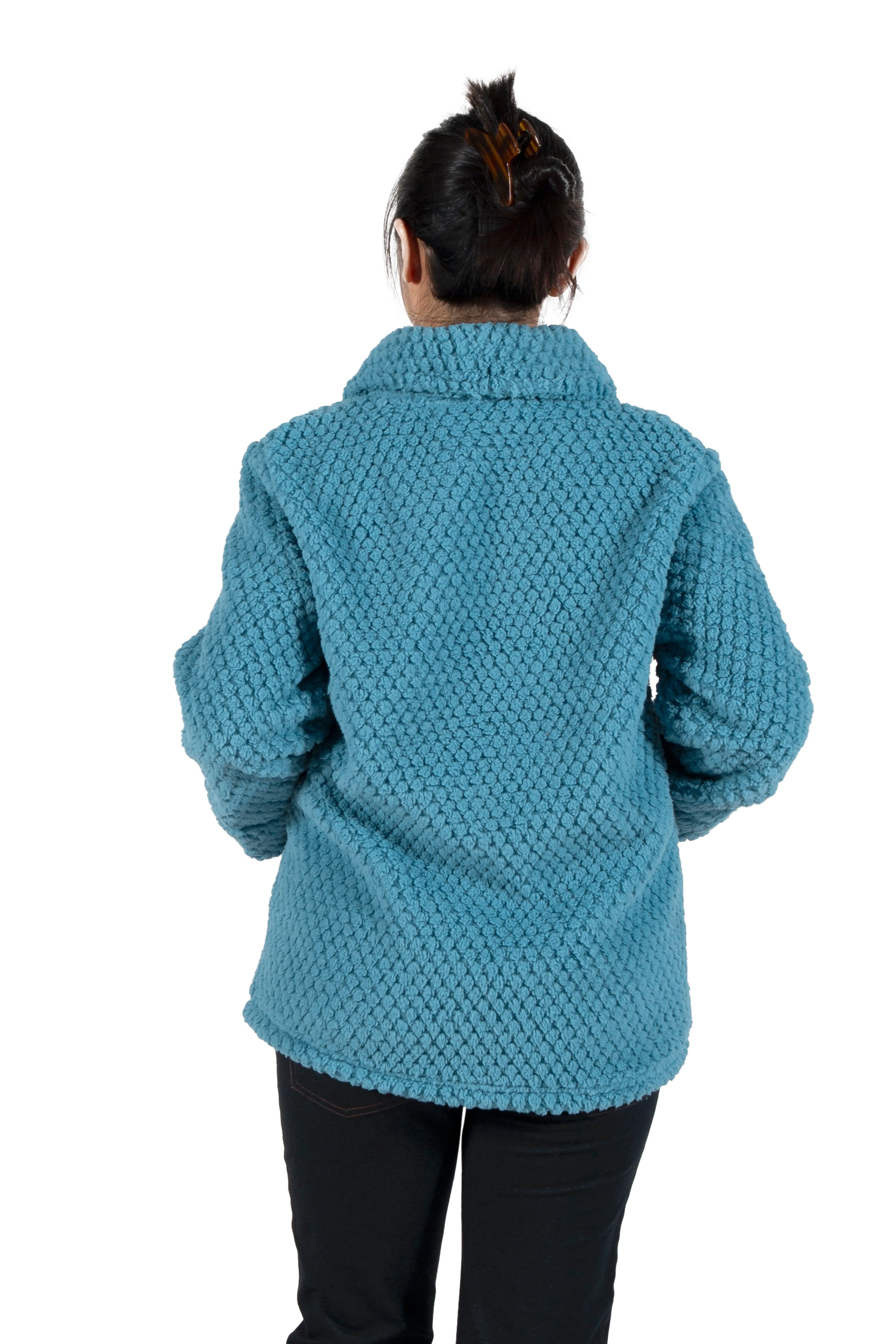 La Cera Honeycomb Fleece Bed Jacket